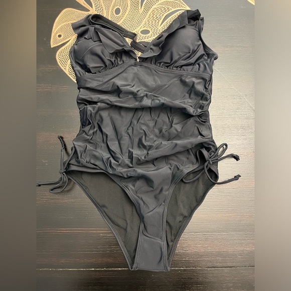 NWOT Holipick Women Ruffle V Neck One Piece Swimsuit Tummy Control Size M - Picture 7 of 9